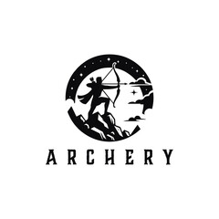 Archer Logo Designs concept, Archery Silhouette Logo designs vector, Archer Sport logo
