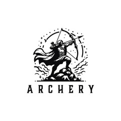 Archer Logo Designs concept, Archery Silhouette Logo designs vector, Archer Sport logo