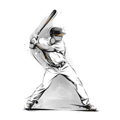 Swing Ready: Baseball Player in Hitting Position