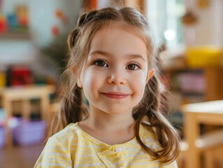 Portrait of a smiling girl in kindergarten