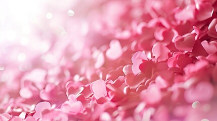 Fototapeta na wymiar Pink rose petals white background. Romantic card background.