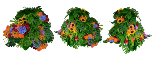 Group of various flowers and leaves with leaves isolated on white background. Creative ideas of spring flowers for weddings and love,PNG