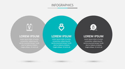 Naklejka premium Set Heart, Calendar with 8 March and in speech bubble. Business infographic template. Vector