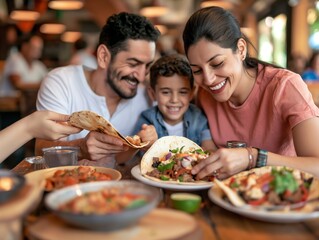 Mexican family at holiday table