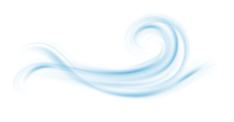 Air flow Isolated PNG and vector isolated. Effect of winter air and wind stream waves effect in blue color.