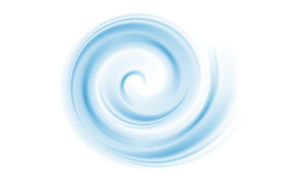Cold circular air flow isolated on PNG and vector on transparent background. Blue flow streams, waves, stream of clean fresh
