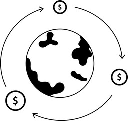 global economy business vector outline