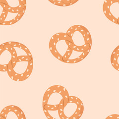 flat pretzel seamless pattern 