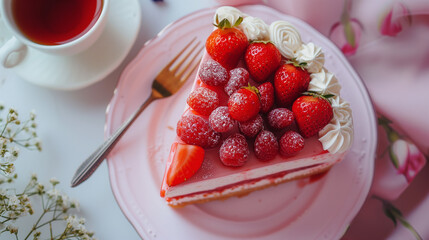 Strawberry Dessert Delight: Enjoy a delectable array of cakes and cheesecake adorned with fresh strawberries, perfect for satisfying your sweet cravings
