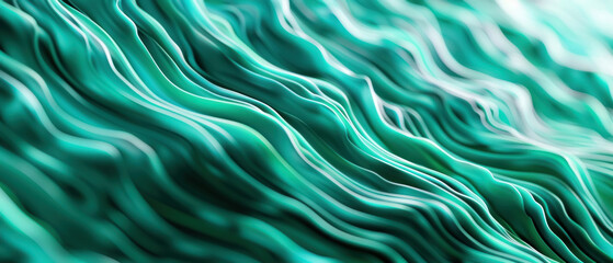 Malachite wave patterns, silky gradient from deep emerald to seafoam, luxury product background or serene nature scene, tilt-shift lens for selective focus