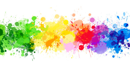 Multicolored splash watercolor blot - template for your designs.