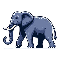 Fototapeta premium Elephant full body vector illustration, zoology illustration, African safari wild animal design template isolated on white background