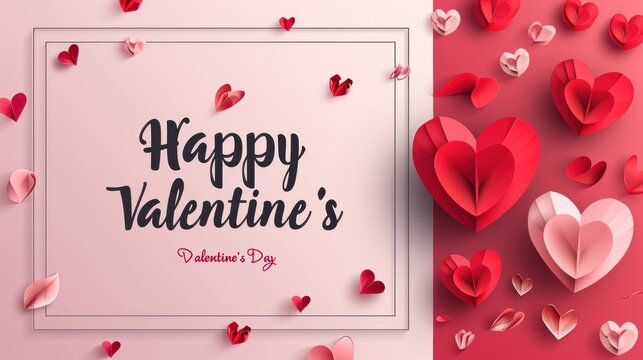 Valentine's day festival, pink background, love and hearts