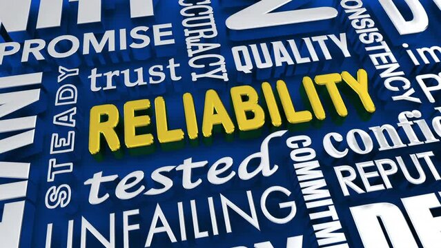Reliability Steady Consistent Service Customer Trust Promise Words 3d Animation