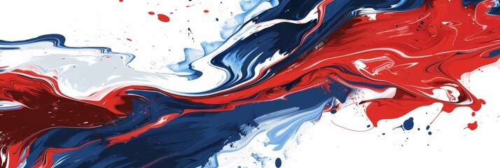 Background Texture Pattern in the Style of Red, White, and Blue, Swirling Marble Ink Fluid Elegance created with Generative AI Technology