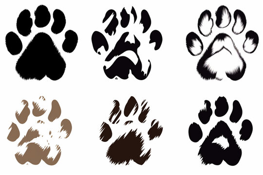 Bear paw. Animal footprints, footprints vector