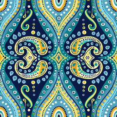 Obraz premium Ethnic ikat seamless pattern geometric abstract designs with traditional motifs.