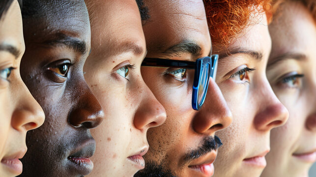 A row of young people from different ethnicities