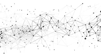 A minimalist AI neural network visual simple lines and dots symbolizing advanced machine learning algorithms - obrazy, fototapety, plakaty