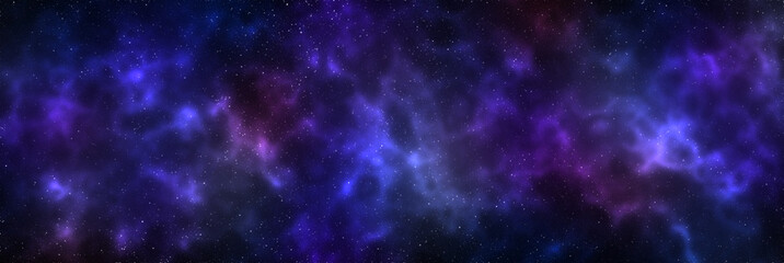 Space background with stardust and shining stars. Realistic cosmos and color nebula. Colorful galaxy. 3d illustration