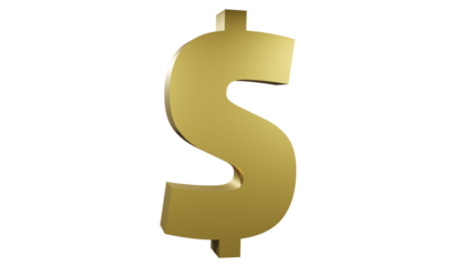 Isolated gold euro sign
