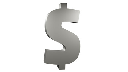 Isolated silver euro sign

