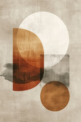 Abstract Earth-Toned Artistic Shapes on Neutral Background