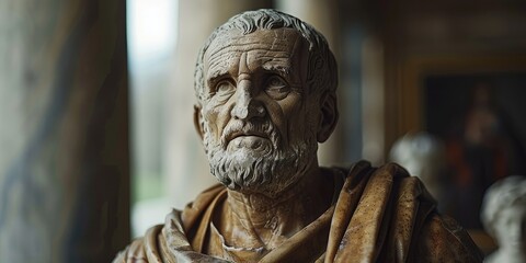 Renowned Roman philosopher Lucius Annaeus Seneca. Generative Ai