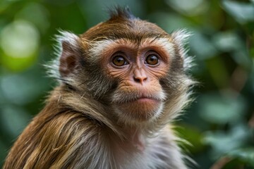 close up of a monkey in the wild