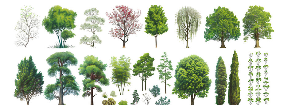 A wide variety of trees