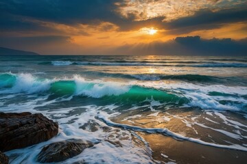 Fototapeta premium Morning Glow Over Coastal Heaven