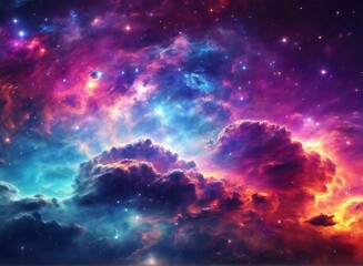 Colorful space galaxy cloud nebula. Stary night cosmos. Universe science astronomy. Supernova background wallpaper - obrazy, fototapety, plakaty