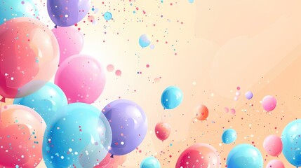 Fototapeta na wymiar Background abstraction of a multicolored birthday balloon. Generative Ai