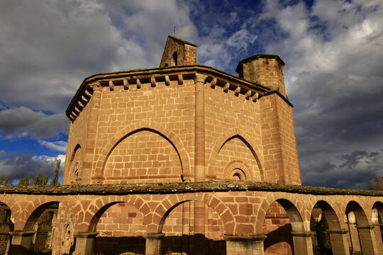 The Church of Saint Mary of Eunate is a 12th-century Catholic church of Romanesque construction located about 2 km south-east of Muruzábal, Navarre