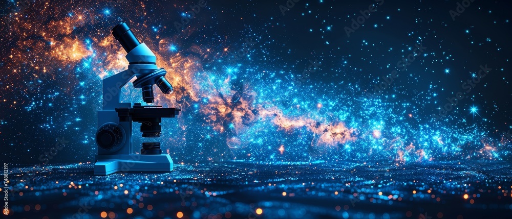 Aufkleber abstract mash line and point microscope on background with an inscription. starry sky or space, cons
