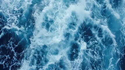 Aerial view of intense ocean waves