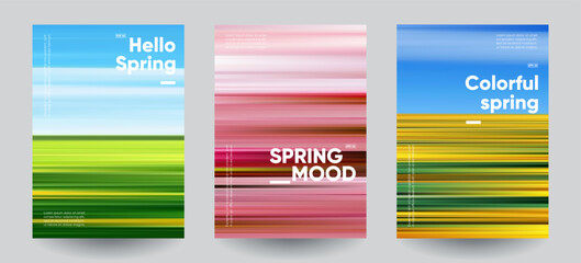 Spring mood backgrounds set. Creative gradients in spring colors. 