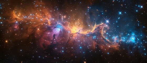 The NASA image shows a nebula and galaxies in space.