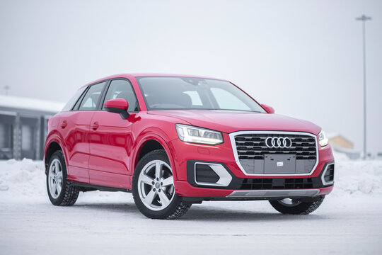KRASNOYARSK, RUSSIA - December 28, 2023: Red Audi Q2