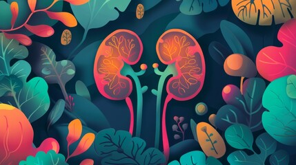 Kidney Line Art Element. World Kidney Day Celebration Design. Concept World Kidney Day, Celebration Design, Kidney Line Art Element. Copy space