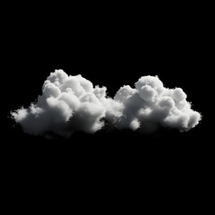 fluffy clouds isolated against a dark background. The clouds appear in various shapes and sizes, creating an abstract pattern