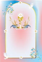 composition with characteristic symbols of Holy Communion - 748814547
