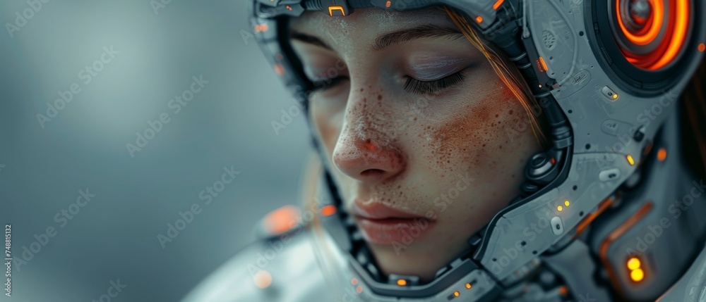 Poster The robot revolution. Rise of machines with AI. War between humans and machines. Robots or cyborgs take over the world. Conceptual illustration of the technological apocalypse. Dangerous artificial