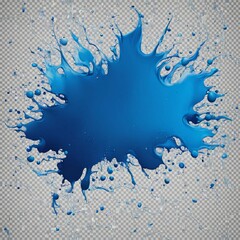 Fototapeta premium generative ai blue splash paint stains on transparent background.