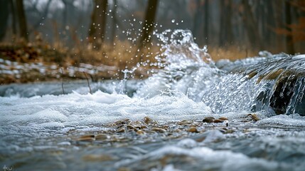 Fototapeta premium River Breaking Free from Winter Ice