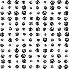 Dog paw pattern isolated on a white background cute vector illustration