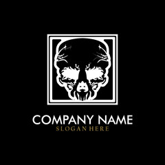 Cool skull logo. Skull vector illustration.