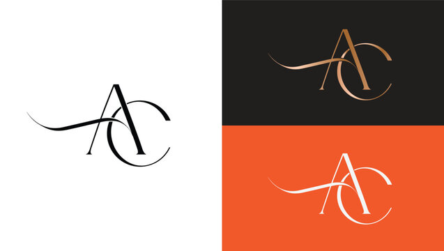 AC logo design. Vector illustration.