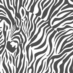 Abstract animalistic print with a zebra head. - 748816362