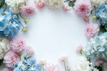 Soft Pink and Blue Blossom Frame for Mother's Day Greeting Cards